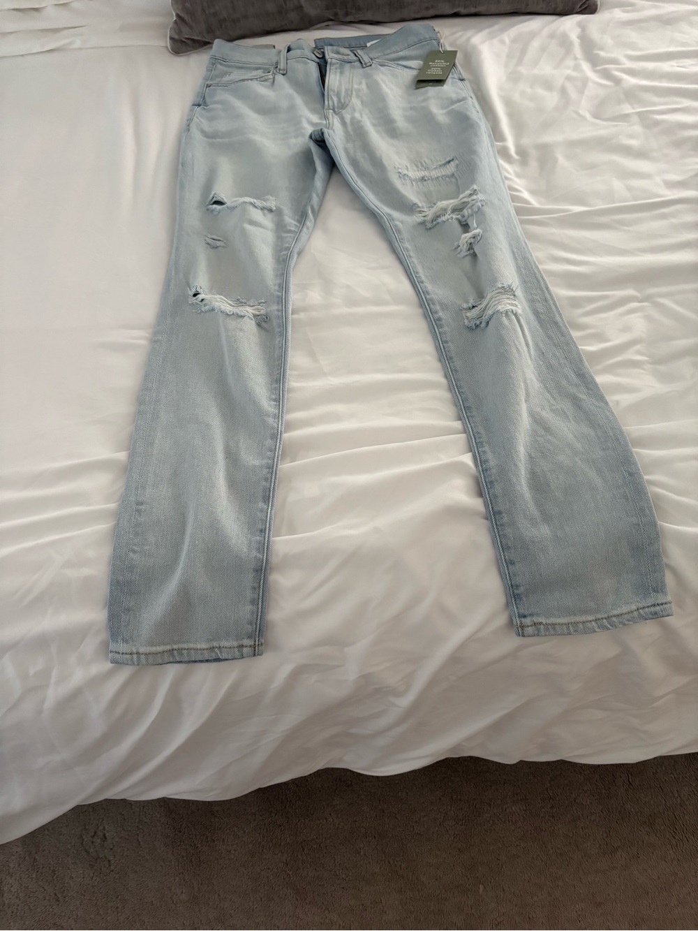 H&M Light Blue Distressed Flare Jeans
